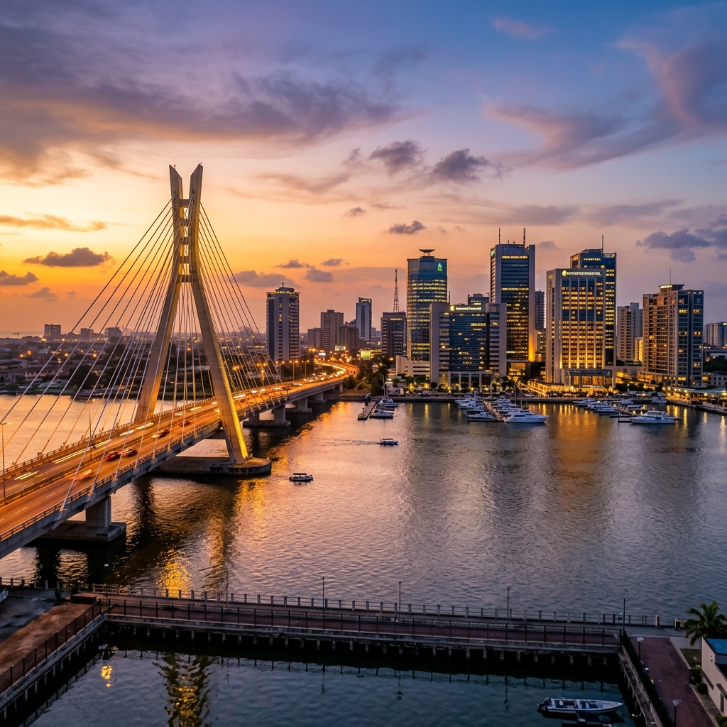 Lagos Lekki-Ikoyi Link Bridge Skyline